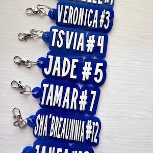 Backpack Keychain Name Tag, Custom Acrylic Name Keychain, Personalized Acrylic Name Tag, Diaper Bag Tag, Lunch Box Tag, Kids Name Tag