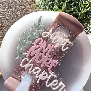 Personalized Book Lover Custom Stanley Name Plate, Stanley Name Tag, Acrylic Lid Topper, Custom Tumbler Tag, 40oz, 30oz, Quencher H2.0,
