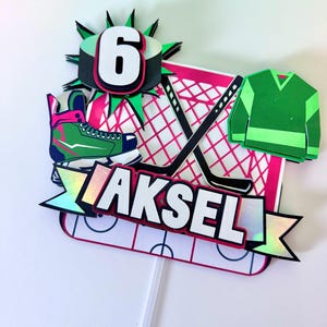Hockey Cake Topper, Custom Sport Birthday Party Decor, Ice Hockey Cake Topper, Sports Cake Topper, Hockey Party Decorations, Hockey Birthday