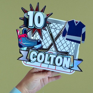Hockey Cake Topper, Custom Sport Birthday Party Decor, Ice Hockey Cake Topper, Sports Cake Topper, Hockey Party Decorations, Hockey Birthday