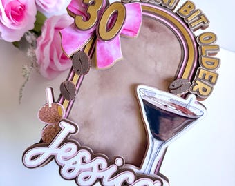 A Tini Bit Older Cake Topper, Martini Themed Birthday Party Decor, Coquette Bow Party Decor, Espresso Martini Party, Martini Glass Topper