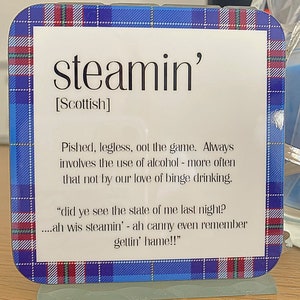 Steamin’ Scottish Dialect Coaster