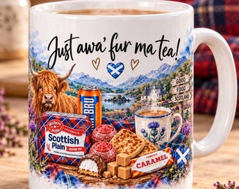 Just Awa fur ma tea - Regalo de vaca de las Tierras Altas