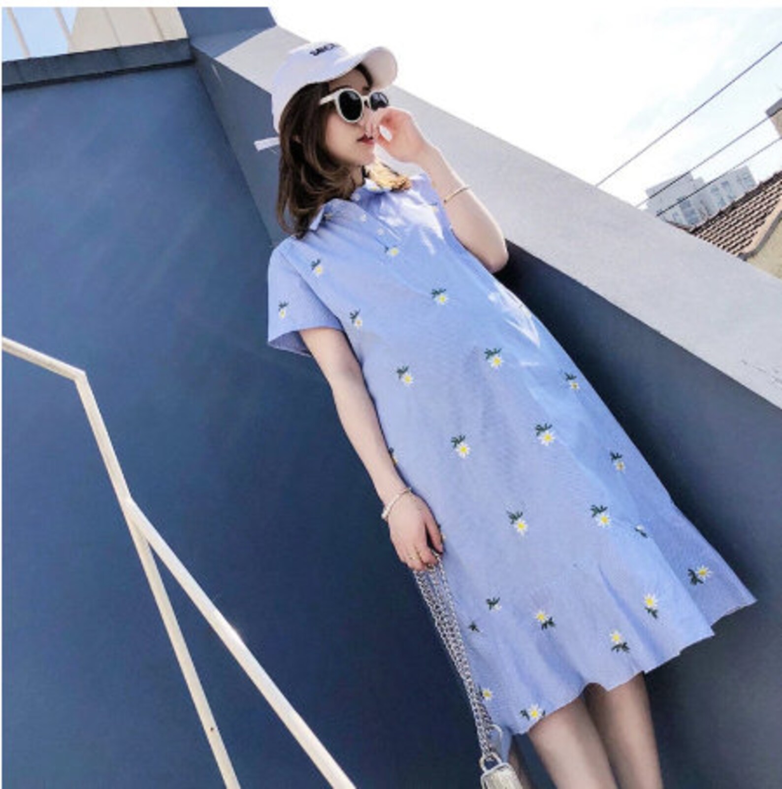 2021 New Maternity Wear Korean Fashion Stripe Embroidery Large Etsy