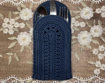 Patrón de funda para cubiertos de crochet: vajilla fácil y decoración para el hogar (descarga digital)