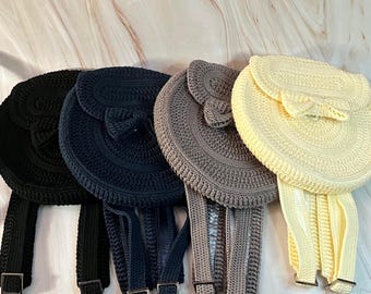 Circle Backpack with Bow, Coquette Backpack, Small Backpack, Cute Accessories, Backpack with Bow, Crocheted Backpack, Unique Gifts