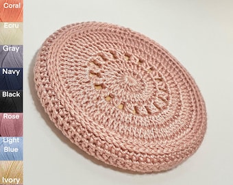 Handmade Crocheted Coaster Covers with Engraved Wooden Base, Home Decor & Tableware Accessories