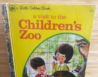 A Visit To The Children's Zoo, 1963, Little Golden Book, Vintage, Children's Book, Bedtime Story, Storybook, Illustrated Book, Picture Book