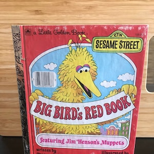 ビッグバードの赤い本、1977年、小さな黄金の本、ヴィンテージ、児童書、就寝時のお話、絵本、イラスト本、セサミストリート、マペット