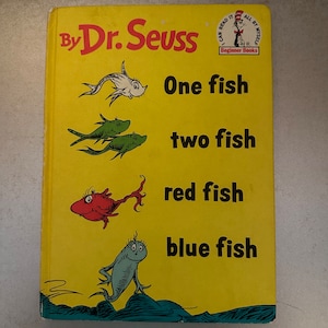 Ein Fisch Zwei Fische Roter Fisch Blauer Fisch, Dr. Seuss, Dr. Seuss Buch, Vintage Buch, Kinderbuch, Lernbücher, Geschichtsbücher, Hardcover-Buch