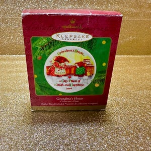 Vintage Hallmark Keepsake Grandma&#39;s House 2000 Enfeite de prato de colecionador de Natal