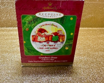 Vintage Hallmark Keepsake Grandma's House 2000 Christmas Collector's Plate Ornament
