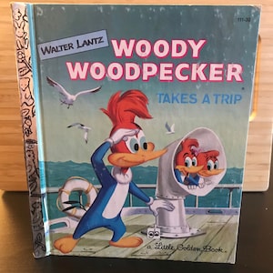 Woody Specht Macht Reise, Kleines Goldenes Buch, Nr.11-32, Vintage, Kinderbuch, 1961
