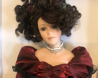 Porcelain Doll, 18 inch, Vintage Porcelain Doll, Doll, Collectors Doll, Gifts for Her, Collectors Gift, Gift Ideas