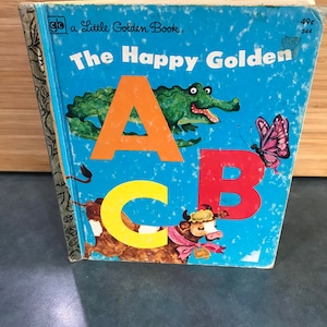 The Happy Golden ABC Book, Little Golden Book, No.344, Vintage, Children&#39;s Book, ABC, 1977