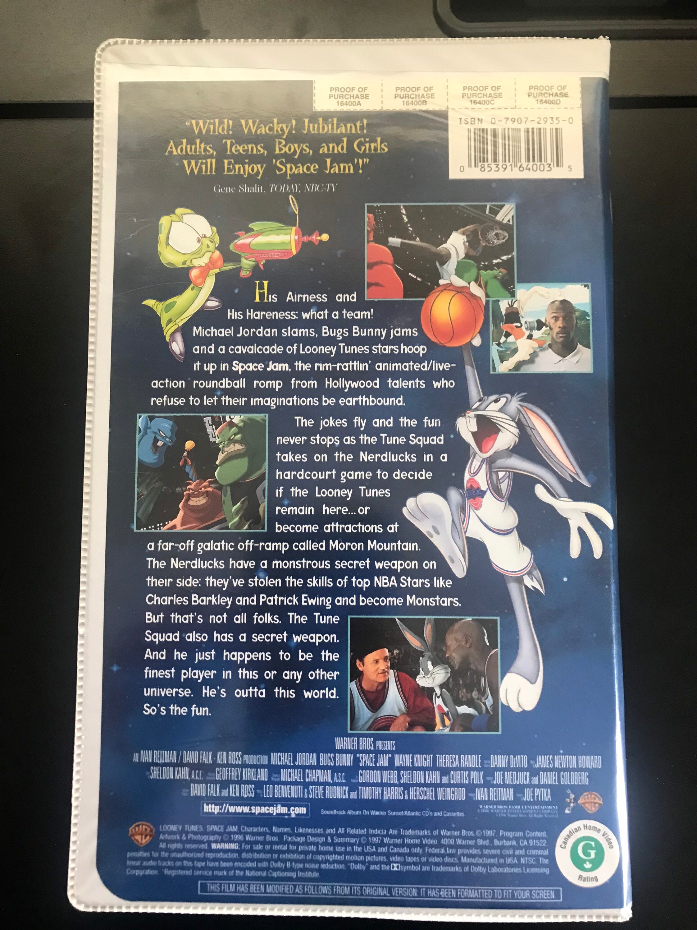 Blue［Times］ VHS Space Jam, Warner Brothers, Family Entertainment, Looney