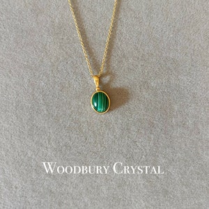 Genuine malachite necklace |Dainty malachite pendant |14k gold filled necklace| Sterling silver necklace |Solid gold necklace
