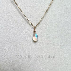 Mermaid tears necklace |sparkly aura teardrop necklace |Silver necklace |14k gold filled necklace