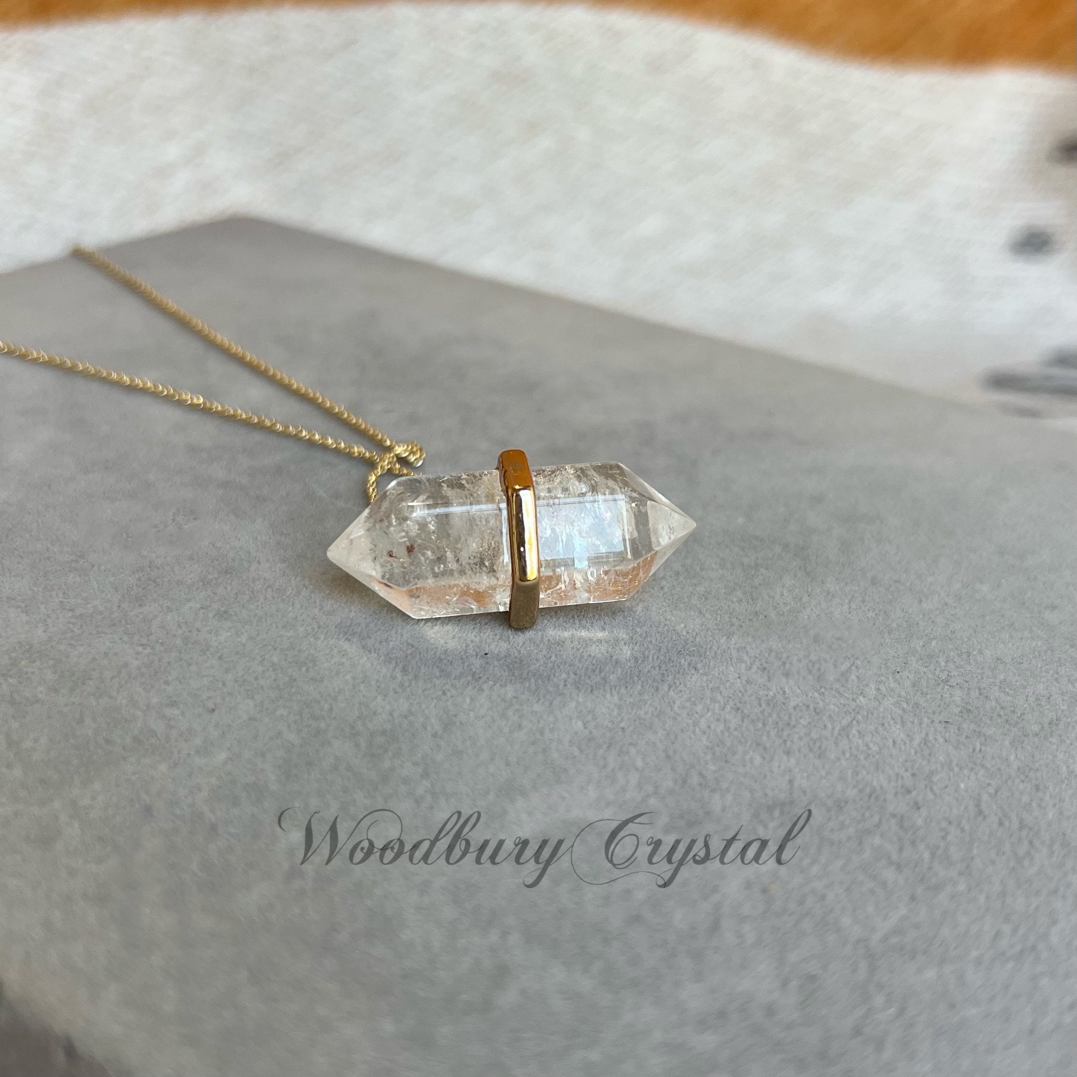 Clear quartz necklace|Healing crystal| Bullet crystal pendant |14k gold filled necklace |925 Sterling silver necklace|18k solid gold