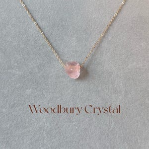 Natural Raw Rose Quartz  necklace|Healing crystal necklace| Love attractor jewelry |14K gold filled chain| Sterling silver necklace|