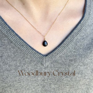 Blue Sandstone necklace Teardrop necklace Healing crystal necklace image 1