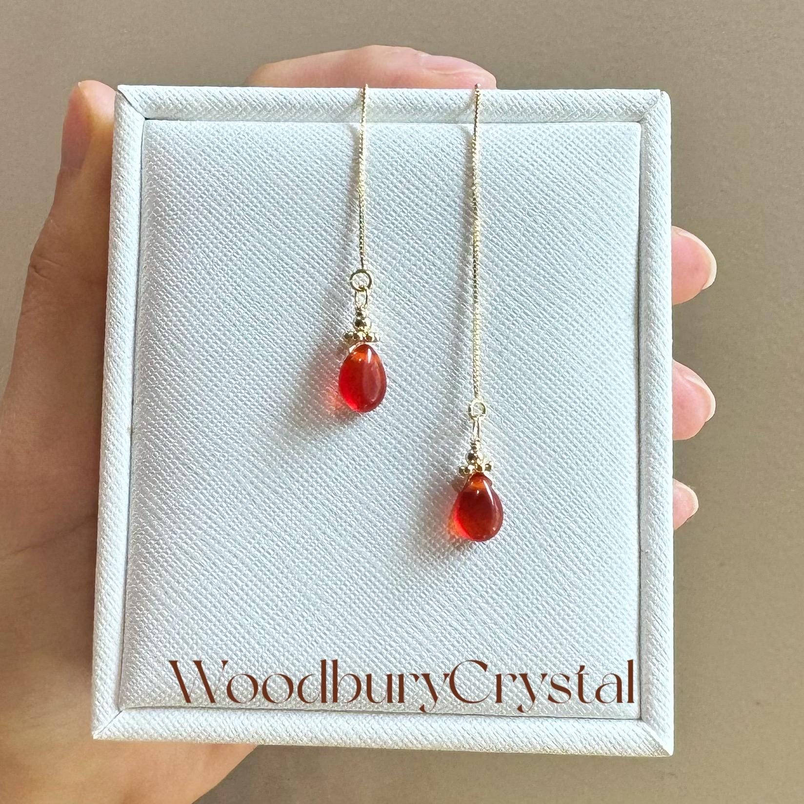[韓国の人気ジュエリー] 925 silver. Carnelian earring Carnelian Silver Earring 92.5 Sterling Silver Earring