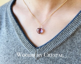 Natural Ametrine heart Pendant Necklace| Dainty and Handmade Ametrine Pendant| 14k Gold Filled chain| 925 Sterling Silver Chain