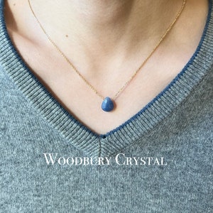 Blue aventurine necklace |Teardrop Crystal necklace |Gemstone necklace |925 Silver necklace | 14k Gold filled necklace