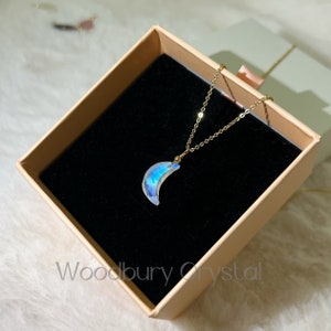 Rainbow moonstone necklace |Dainty moonstone crescent necklace |Real moonstone |Silver necklace |14k gold filled necklace