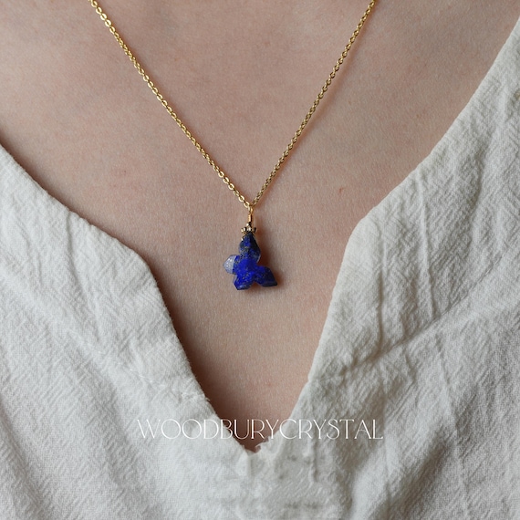 Lapis Lazuli Butterfly Blue Necklace Dainty Lapis Lazuli Butterfly