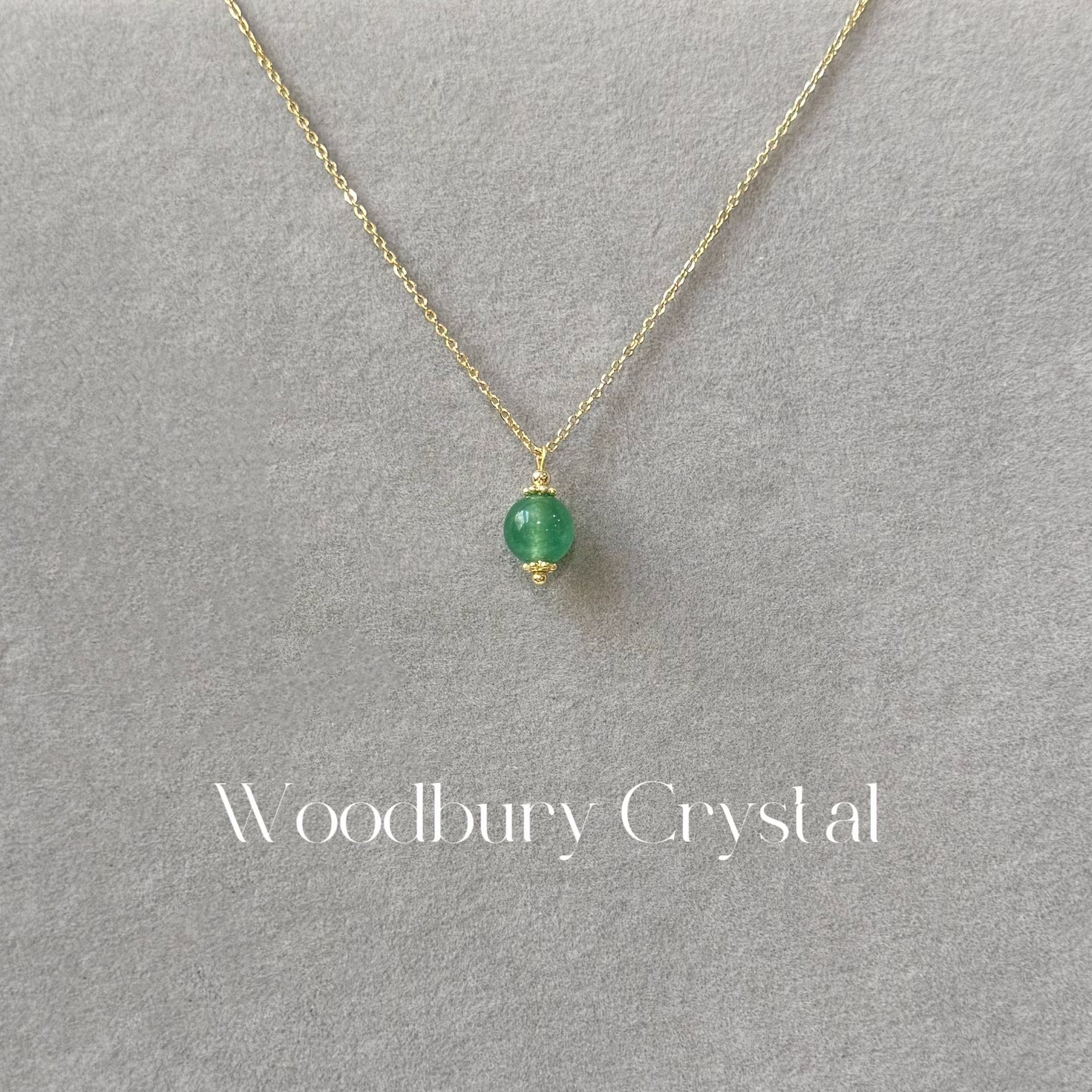 グリーン ペンダントチャーム　14K ナチュラルグリーンアベンチュリンネックレス| 上品なチャーム
