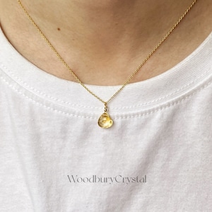 Natural Citrine heart Necklace|Dainty Citrine necklace |High quality Citrine |Solid Gold |Rose gold |Sterling Silver|Gold filled chain