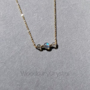 Minimalist necklace |Natural labradorite necklace|Dainty labradorite bar necklace |Solid Gold |Rose gold |Sterling Silver|Gold filled chain