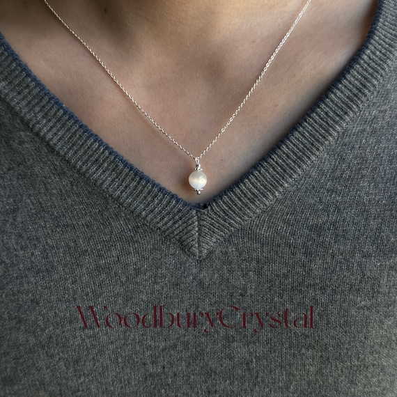 Genuine Selenite necklace | Gemstone charm pendant |14k gold filled chain | 925 Sterling silver |Gift for best friend |Minimalist necklace