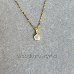 Dainty opal necklace|Sterling silver necklace|Solid gold necklace