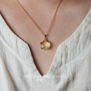 Dainty Lemon Quartz Star Necklace | Delicate Crystal Pendant | Gold Silver Jewelry | Healing Gemstone Necklace | Minimalist Gift for Her