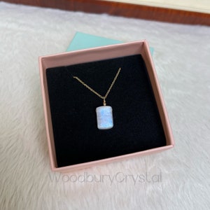 Rainbow Moonstone necklace |Natural Moonstone necklace |Silver necklace |14k gold filled necklace