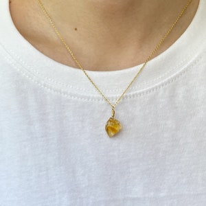 Raw citrine necklace Healing crystal necklaceChakra healing necklaceNovember birthstone necklace image 2