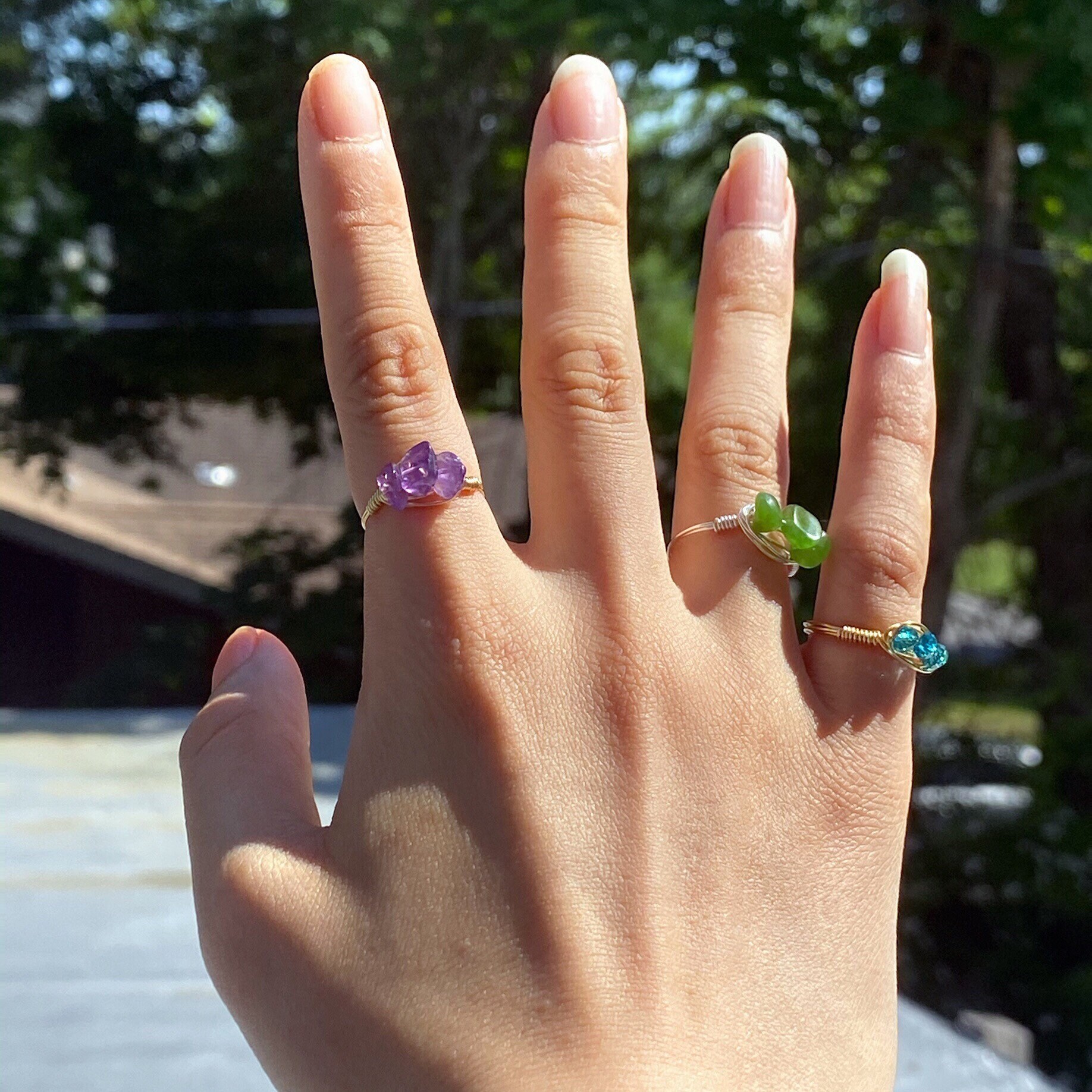 Natural Crystal ring Natural Gemstone ringWire wrapped Etsy