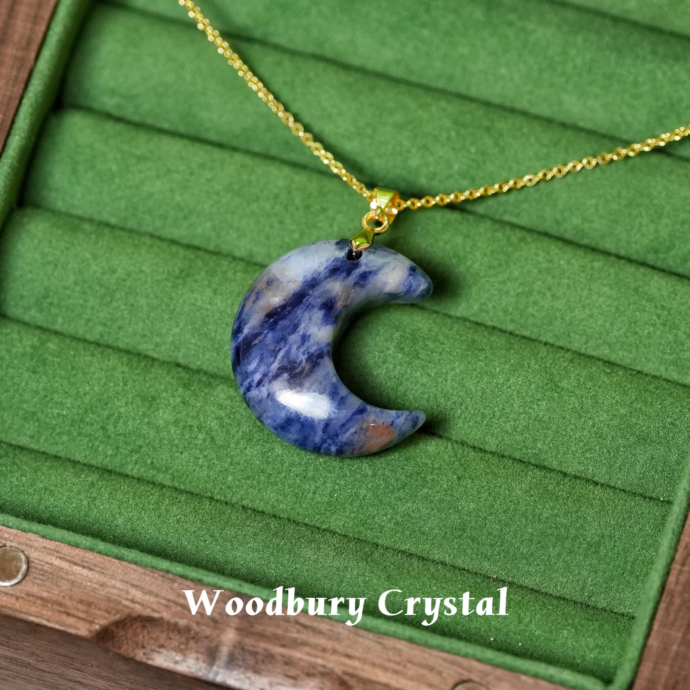 ラピスラズリのムーンネックレス | 三日月ペンダント クリスタル