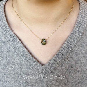 Unakite teardrop Necklace|Dainty unakite necklace|Solid Gold |Rose gold |Sterling Silver|Gold filled chain