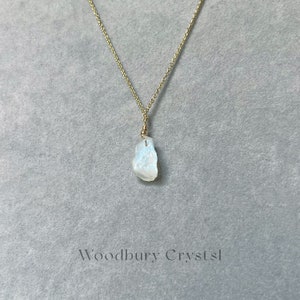 Raw Rainbow moonstone necklace |Dainty raw heart necklace |Real moonstone |Silver necklace |14k gold filled necklace