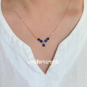 Lapis Lazuli Necklace| Crystal Necklace| Dainty Daily Design Necklace| Silver Necklace|14k Gold Filled Necklace