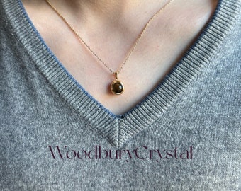 Natural Tigers eye Necklace| Dainty tigers eye pendant | 14k gold filled necklace | 925 silver chain | Gift for best friend| Gold jewelry