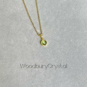 Natural peridot necklace|Dainty peridot necklace | High quality peridot |Sterling silver necklace|Solid gold necklace