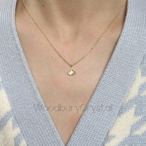 Minimalist necklace |Super dainty ginkgo leaf necklace|Super sparkly |Solid Gold |Rose gold |Sterling Silver|Gold filled chain