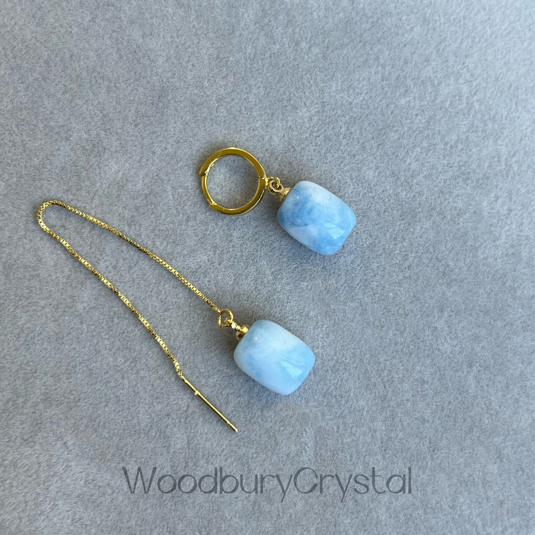 Sarah Earrings in Blue Chalcedony main image 1