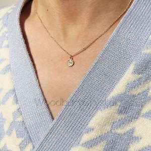 Minimalist necklace |Super dainty coin necklace|Super sparkly |Solid Gold |Rose gold |Sterling Silver|Gold filled chain