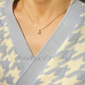 Minimalist necklace |Super dainty clover necklace|Diamond necklace|Super sparkly |Solid Gold |Rose gold |Sterling Silver|Gold filled chain