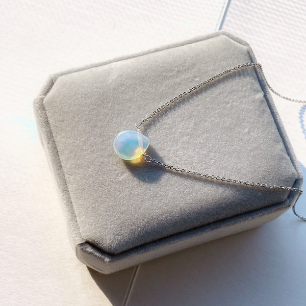 Collar de opalita/Collar de lágrima/Collar de plata/Collar de oro